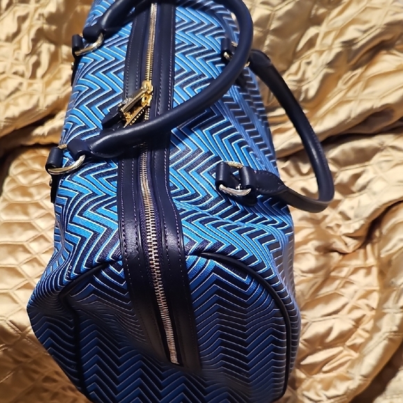 Ralph Lauren Blue Chevron Women's Speedy Bag - Picture 3 of 5
